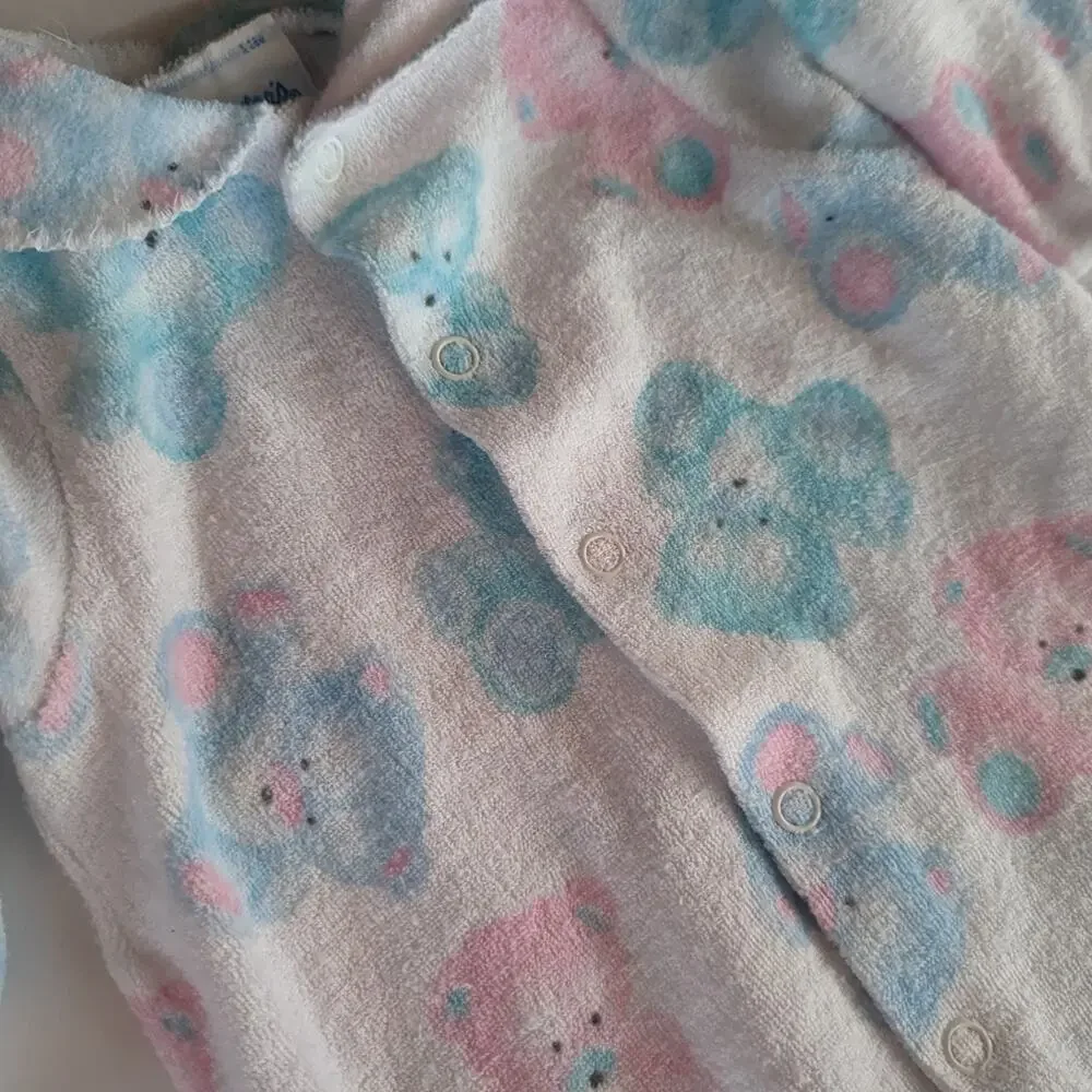 Vtg 90s Carter's Terry Sleeper Baby Sz Newborn Teddy Bear - Picture 4 of 7